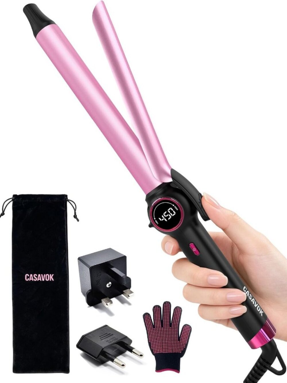 1-Inch Long Barrel Curling Iron - Ceramic, Dual Voltage, Perfect Curls & Waves